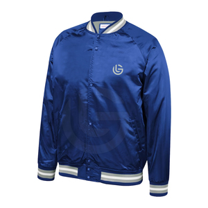 High Quality100% Polyester Knitted Fabric Satin Bomber Baseball School Jacket for men Women Custom Embroidery Logo <b>Breathable</b> - Product Image 2