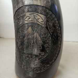 Tasse en corne de buffle 100% authentique, qualité alimentaire, style médiéval, 100% naturelle, pour bière - Product Image 4