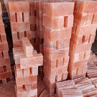 Système mural en briques modulaires emboîtables de qualité supérieure, sel rose de l'Himalaya, pour salles d'halothérapie, sculpté Feng Shui, directement de l'usine