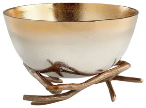 Handcrafted Luxury <b>Metal</b> <b>Bowl</b> Classic Design Eco-Friendly Party Decor for Hotel Banquet and Interior Designers plated safe - Product Image 2