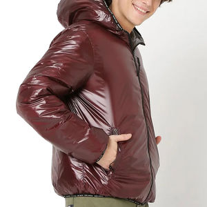 Blouson matelassé léger en toile pour homme, personnalisé, à capuche, respirant, séchage rapide, design brillant et tendance pour l'hiver - Product Image 3