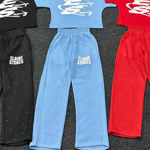 Conjunto de 2 Piezas Unisex de Chándal sin Mangas con Corte Acampanado, Cintura Elástica, 380g, 100% Algodón, Moda 2025 - Product Image 5