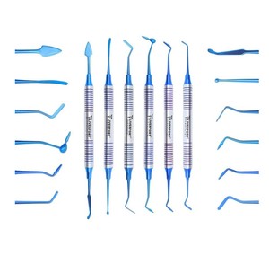 Juego de 5 Instrumentos Dentales de Plástico con Punta Plana, Recubiertos de Plasma, LIVER FORT - Product Image 4
