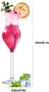 Exquisita Copa de Cóctel con Forma de Cuerpo Femenino, Ideal para Despedidas de Soltera, Noches de Chicas, Regalos de Boda, Hecha a Mano con Técnica de Pincelada - Product Image 3