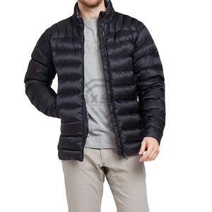 Veste d'hiver légère en duvet avec capuche pour homme, logo personnalisé, fermeture éclair, veste unie, taille plus, respirante, veste matelassée - Product Image 1
