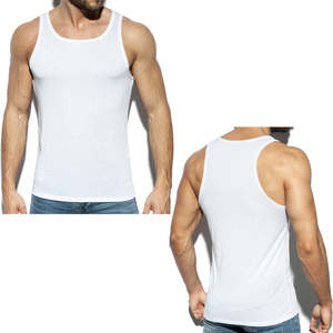 Débardeur sportif pour homme en polyester/coton, style streetwear, séchage rapide, écologique, 180g, entraînement estival, services OEM personnalisables - Product Image 4
