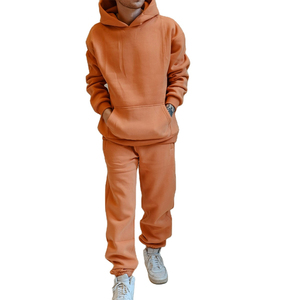 เสื้อฮู้ดแขนยาวผ้าฝ้าย 100% สำหรับผู้หญิง ราคาขายส่ง เสื้อกีฬาฤดูหนาว ระบายอากาศได้ดี สไตล์ลำลอง รับออกแบบโลโก้ ชุดสองชิ้น - Product Image 2