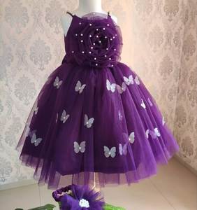 Robes de princesse pour bébé filles fleurs filles Salwar costume haut à manches courtes jupe rayée Modal à prix bon marché - Product Image 4