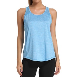 Nouvelle vente en gros de couleur unie, maille, couture plissée, design haute élasticité, sport, séchage rapide, respirant, jogging, débardeur pour femmes - Product Image 3