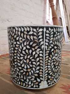 Decoración de muebles de Hotel hecha a mano calidad sostenible incrustaciones de hueso mesa auxiliar decorativa mesita de noche - Product Image 3