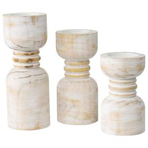 Wooden candle holder pair for mantel decor featuring intricate carvings <b>inspired</b> <b>by</b> traditional Indian artisan craftsmanship - Product Image 4