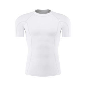 Camiseta de compresión de gimnasio para hombre, camiseta de entrenamiento para correr transpirable de tela elástica ajustada - Product Image 1