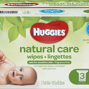 Lingettes pour bébé Huggies Natural Care, sensibles, non parfumées, 3 paquets de recharge, 648 lingettes au total - Product Image 3
