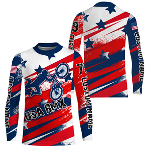Impresión profesional de transferencia de calor Diseño personalizado Adultos BMX Jersey Ropa deportiva Tallas grandes Logotipo personalizado - Product Image 2