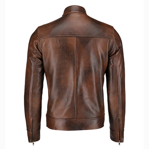 New Arrival Trendy style Customized Original Genuine Leather Premium Quality <b>Long</b> Sleeve Vintage leather <b>jacket</b> For <b>Men</b> - Product Image 6
