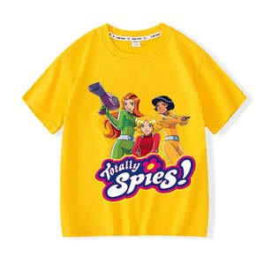 T-shirt décontracté pour garçon Totally Spies, tissu compressé avec technique d'impression, manches courtes, grandes tailles disponibles - Product Image 1