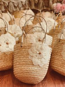 Fábrica de Vietnam, venta al por mayor, 100%, bolsos de mano de hierba marina natural para mujer con bonito lazo, bolsa de hierba marina femenina - Product Image 2