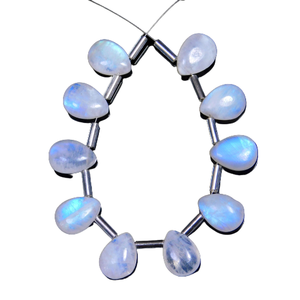 Venta caliente suave forma de pera facetada 4mm Arco Iris piedra lunar cuentas piedras preciosas naturales cuentas sueltas joyería collar fabricación entera - Product Image 3