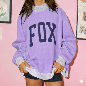 Sweat-shirt à col montant long et ample pour femme, en polaire, pour l'automne et l'hiver, coupe ample, pull décontracté, streetwear, tissu doux et chaud - Product Image 1