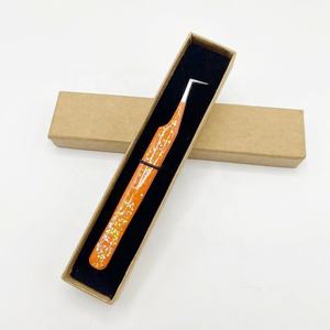 Venta al por mayor pinzas tipo L con purpurina pinzas para pestañas de agarre de diamante de acero inoxidable de alta calidad logotipo personalizado sostenible - Product Image 4