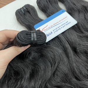 Raw Natural Wavy Weft Hair Bundles 100% Vietnamese Human Hair Extensions No Synthetic No <b>tangle</b> - Product Image 2