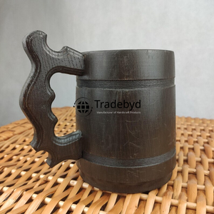 เหยือกไม้ดีไซน์กว้างงานหัตถกรรมที่ยั่งยืนสำหรับเครื่องดื่มร้อนโดย tradebyd - Product Image 4