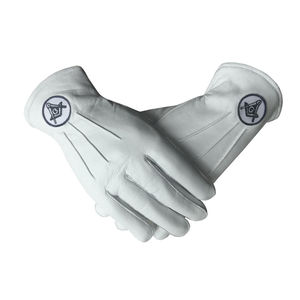 Guantes masónicos de secado rápido de alta calidad Guantes masónicos de cuero con el mejor logotipo - Product Image 1