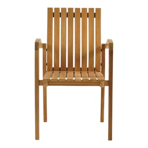 Chaise de salle à manger d'extérieur en teck massif résistant aux intempéries, design classique, fauteuil pour hôtel de luxe, patio et terrasse de restaurant - Product Image 2