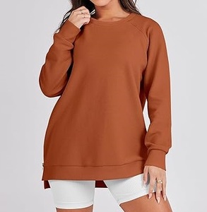 Gran oferta, sudaderas de Color marrón para mujer, fabricante de ropa personalizada, último diseño, ropa de calle informal, Tops de lana, sudadera - Product Image 3