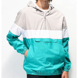 OEM ODM Fabricante de cortavientos Chaquetas Anorak ligeras MOQ bajo Streetwear Fábrica Colores contrastantes Anorak Chaqueta para hombres - Product Image 4