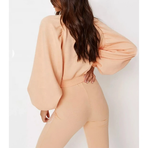 High Quality Slim Fit Tech Fleece Tracksuit for <b>Women</b> Custom Printed O Neck Zipper Streetwear Trendy Winter Fashion - Product Image 2