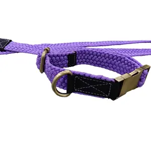 Commercio all'ingrosso colore viola fantasia OBP poliestere riciclato collare guinzaglio per cani da compagnia 12mm Set cinture corda piatta cinturino in piombo dimensioni personalizzabili