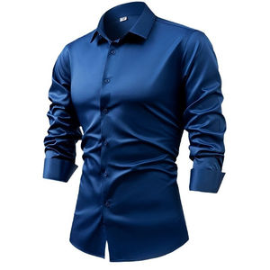 Chemise hommes à manches longues pur lin casual mince hommes robe chemises d'été confortable décontracté personnalisé hommes robe chemise - Product Image 4