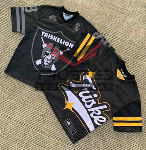 Camiseta de Fútbol Americano de Malla Personalizada con Logotipo OEM de Alta Calidad, Impresión por Transferencia de Calor, Manga Corta, Secado Rápido y Transpirable - Product Image 4