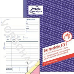 กระดาษส่งของแบบไม่ต้องใช้คาร์บอน Avery Zweckform DIN A5 ขนาด 3 x 40 แผ่น - Product Image 1