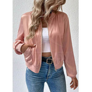 Chaqueta Bomber de satén con diseño personalizado de calidad superior para hombres y mujeres Chaqueta de invierno unisex con forro de lana Tela OEM - Product Image 2