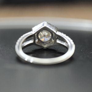 Round Cut Diamond Shaped 4 Prong <b>Set</b> Halo Anniversary <b>Ring</b> For <b>Women</b> - Product Image 2