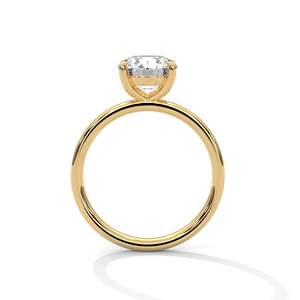 Bague de fiançailles solitaire avec diamant de laboratoire 1 carat, or 14K, 18K, 10K ou argent 925, coupe ronde classique, minimaliste - Product Image 5