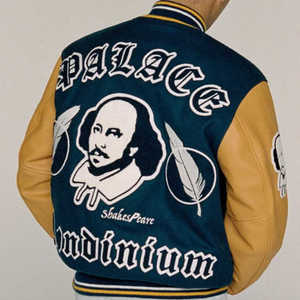 Men's Fashionable Canvas Sports Jacket Patch <b>Work</b> Design Winter Baseball Wear-<b>Stand</b> Collar Full Sleeves Varsity Jacket Style - Product Image 4