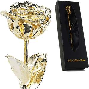 Fantabulous & Classy Design Real Rose Mejor PARA EL Día DE LA Madre y el Día de San Valentín Diseño de regalos 24 Karat Gold Natural Rose Design - Product Image 5