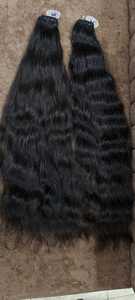 ผมมนุษย์100% ผมชาวอินเดียแบบดึงคู่เครื่องม้วนผมตรงนุ่มสลวยสองชั้น - Product Image 2