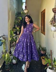 เดรสแม็กซี่โบฮีเมียนของผู้หญิงชุดเดรสยาวแต่งชั้นทรงเอไลน์ลายดอกไม้แขนพองและพิมพ์ลายพื้นเมืองเหมาะสำหรับใส่สบายๆและวันหยุด - Product Image 3