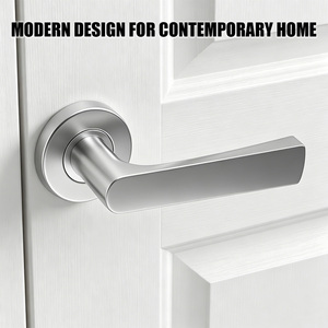 Poignée de porte Tianyi à profil oblong avec base fendue pour passage, serrure de porte en bois pour bureau et couloir, finition satinée, quincaillerie - Product Image 4