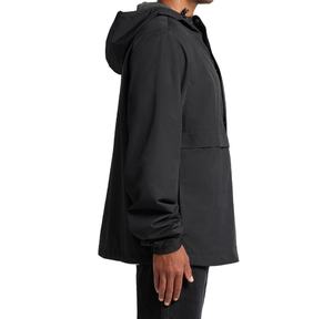 New All Black Crinkle Nylon Fabric Hooded Spring Windbreaker High Quality Outdoor <b>Patched</b> Pullover Half Zip Anorak Jacket - Product Image 3