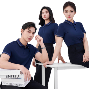 Polo de manga de contraste de algodón de 260gsm de peso pesado, logotipo bordado de estilo informal de negocios, envío rápido gratis - Product Image 4