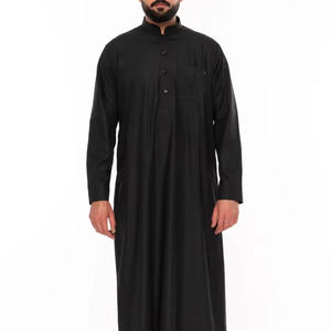 Reasonable Pricing Customized Logo Muslim Clothing Jubba <b>Men's</b> Elegant Arabic Robees Muslim Jubba <b>Thobe</b> with Stand Collar - Product Image 1