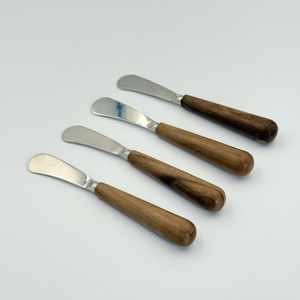 Cuchillos para Mantequilla de Acero Inoxidable de Lujo con Mango de Madera, Aptos para Lavavajillas, Juego de Cubiertos, Perfectos para Decoración de Mesa Moderna para Fiestas - Product Image 4