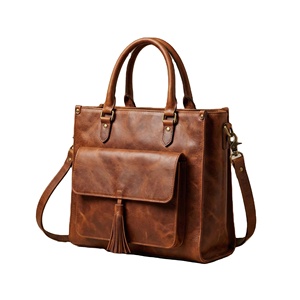Royal Leather Industries กระเป๋าหนังแท้คุณภาพสูงทำด้วยมือช่องซิปเปิดขนาดใหญ่ - Product Image 1