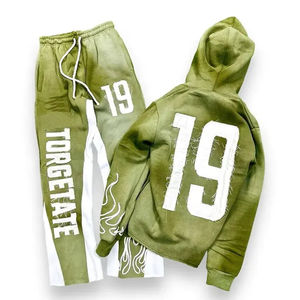 Personalizado al por mayor sudaderas con capucha Casual apliques chándal Jogging cálido sudor trajes bordado apliques algodón chándales conjuntos para hombres - Product Image 6