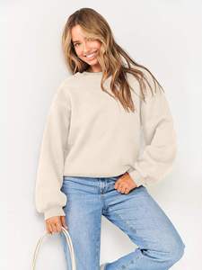 Sweats à capuche pour femmes col rond surdimensionné polaire pull chandails mignons adolescentes vêtements Preppy - Product Image 5